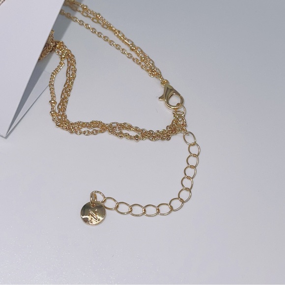 BP. Crystal Zodiac Triple Layer Pendant Necklace Capricorn Gold NIB - Picture 6 of 8